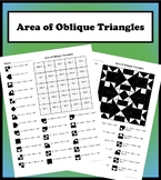 Finding the Area of Oblique Triangles Color Worksheet