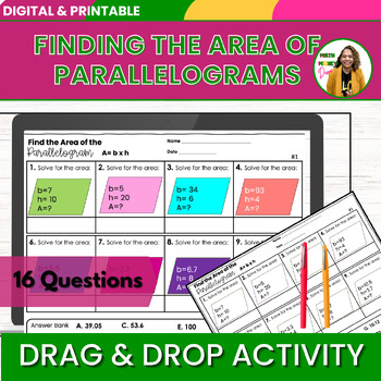 Preview of Finding the Area of Parallelogram 6th Grade Math Digital Drag and Drop