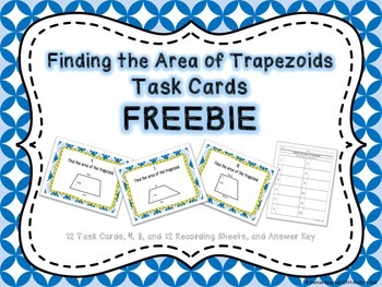 Preview of Finding the Area of Trapezoids Task Cards FREEBIE