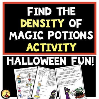 Preview of Finding the DENSITY OF MAGIC POTIONS Halloween Practice Activity Worksheets