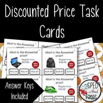 Preview of Finding the Discounted Price Task Cards