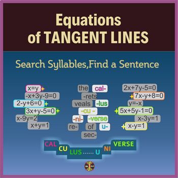 Preview of Finding the Equation of a TANGENT LINE - Syllables Search - Distance Learning