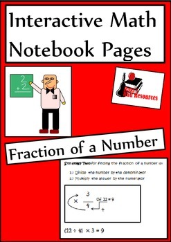 Preview of Finding the Fraction of a Number for Interactive Math Notebooks