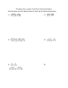 rational expressions worksheet teaching resources tpt