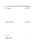 Finding the LCD of Rational Expressions Worksheet