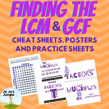 Finding the LCM and GCF Printables with Video Help by Jo Jo's Jungle