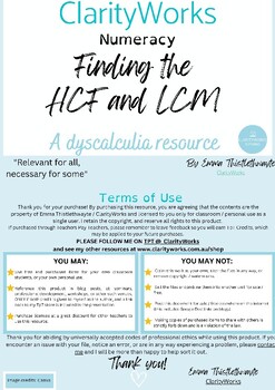 Preview of Finding the LCM and HCF - A scaffold