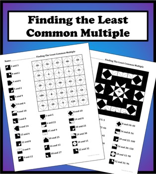 Preview of Finding the Least Common Multiple LCM Color Worksheet
