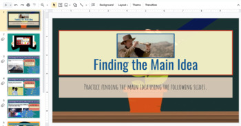 Preview of Finding the Main Idea Interactive Notebook Google Slides 