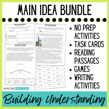 Preview of Finding the Main Idea & Supporting Details Lessons Bundle - Worksheets, Games