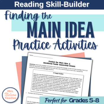 Preview of Finding the Main Idea Practice Activities Middle School