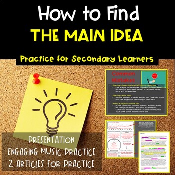 Preview of Finding the Main Idea in Nonfiction Texts | Secondary ELA