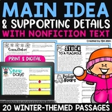 Winter Main Idea & Supporting Details Activities Worksheets & Graphic Organizers