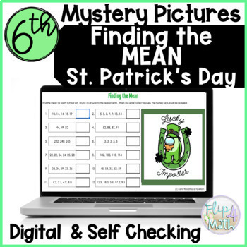 Preview of Finding the Mean St. Patrick's Day  Mystery Picture