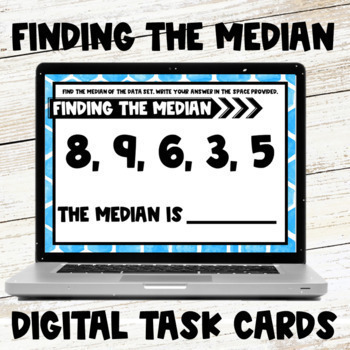 Preview of Finding the Median Digital Task Cards Google Slides