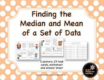 Preview of Finding the Median and Mean of a Set of Data