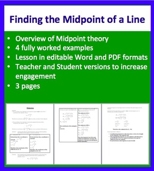 Preview of Finding the Midpoint of a Line - Geometry - Mathematics
