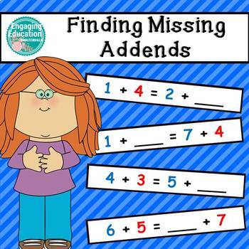 Preview of Finding the Missing Addend to Make Equivalent Number Sentences
