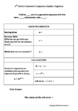 Finding the Nth Term of a Geometric Sequence Graphic Organizer