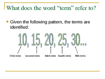 Preview of Finding the Nth term in a sequence PPT