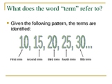 Finding the Nth term in a sequence PPT