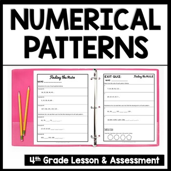 Preview of 4th Grade Patterns Worksheets: Finding the Rule for Numerical Patterns Packet