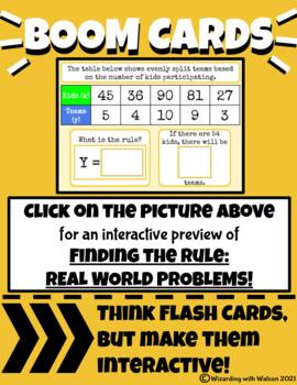 Preview of Finding the Rule: Real World Problems - Boom Cards