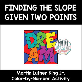 Preview of Finding the Slope From Two Points Martin Luther King Math Coloring Activity