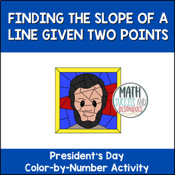 Preview of Finding the Slope From Two Points President's Day Math Color-by-Number Activity