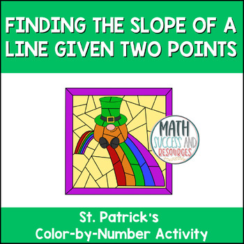 Preview of Finding the Slope From Two Points St. Patrick's Day March Math Coloring Activity