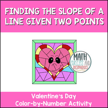 Preview of Finding the Slope From Two Points Valentine's Day Math Color-by-Number Activity