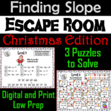Finding Slope Activity: Escape Room Christmas Math Game