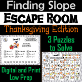 Finding Slope Activity: Escape Room Thanksgiving Math Game