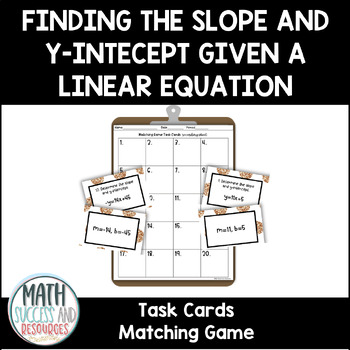 Preview of Finding the Slope and Y-Intercept of a Linear Equation Polka Dots  Matching Game