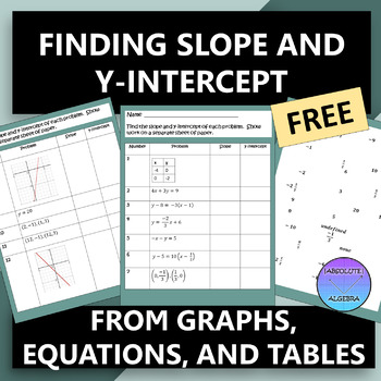 Finding the Slope and y-Intercept Scrambled Answers Activity Free