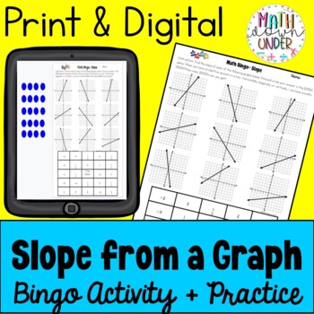 Preview of Finding the Slope from a Graph Math BINGO + Practice - PDF & Digital