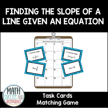 Preview of Finding the Slope of a Line Given an Equation Matching Game