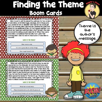 Preview of Finding the Theme BOOM Cards - Digital Task Cards