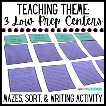 Preview of Finding the Theme Games and Centers - Theme Sort, Mazes, and Writing Center