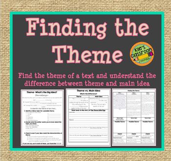 Preview of Finding the Theme and Comparing Theme to  Main Idea
