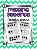 Finding the Unknown: Missing Addends Practice Sheets