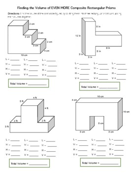 volume of a rectangular prism worksheets