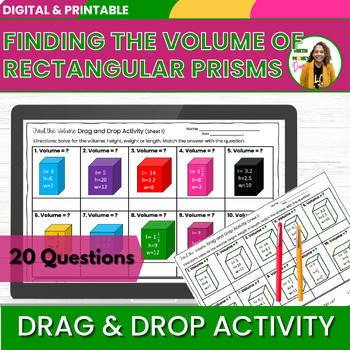 Preview of Finding the Volume of Rectangular Prisms 6th Grade Math Digital Drag and Drop