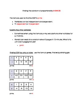 Finding unit rates with table and graphs by Miss Klause's Classroom