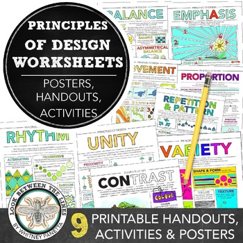 Preview of Art Lessons, Activities, Worksheets, and Posters for the Principles of Design