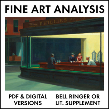 Preview of Fine Art Analysis #6, Hopper, critical thinking, high school English & art CCSS