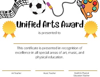 Preview of Unified Arts Award