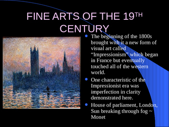 Preview of Fine Arts of the 19th Century POWERPOINT