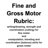 Fine & Gross Motor Rubric: Preschool