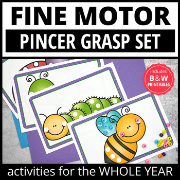 Preview of Fine Motor Skills Practice - Fine Motor Mats to Build Pincer Grasp - Task Boxes